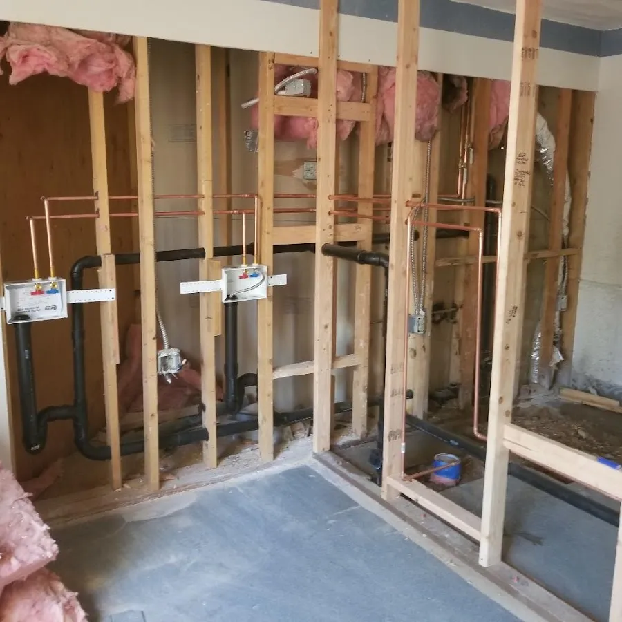 Copper pipe rough-in and plumbing installation in Mount Holly
